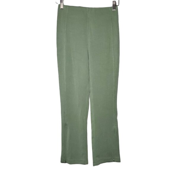 Lululemon Ribbed Softstreme Zip-Leg High-Rise Cropped Pants Women's 4 Eucalyptus - Picture 2 of 7